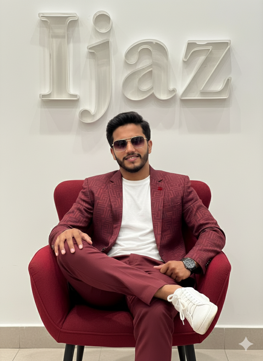 Modern Red Chair Pose