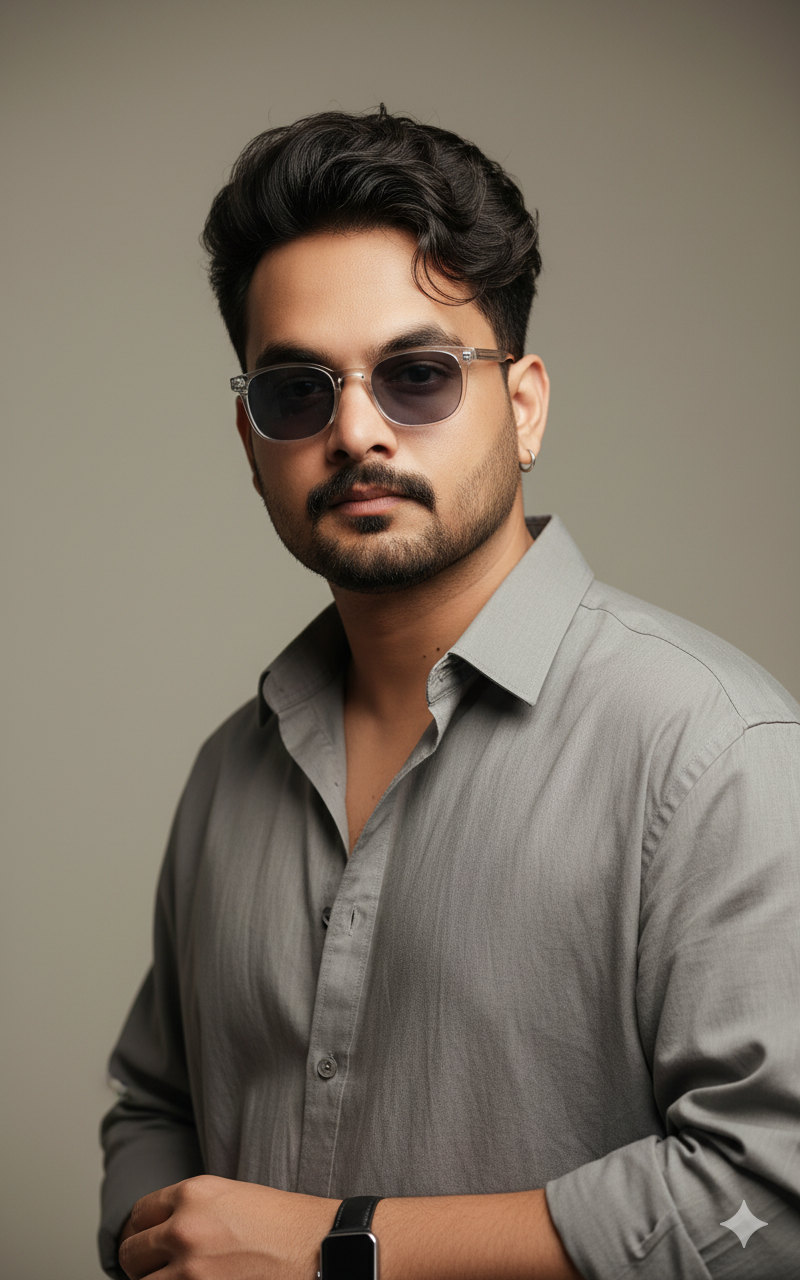 Create a stylish, modern portrait of a young man